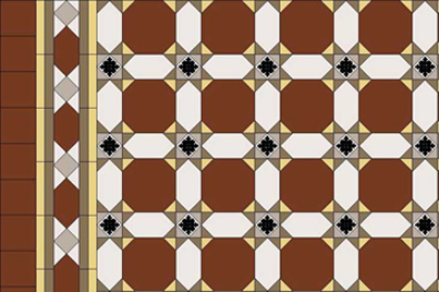 Decorative ribbon tile border-cement tile